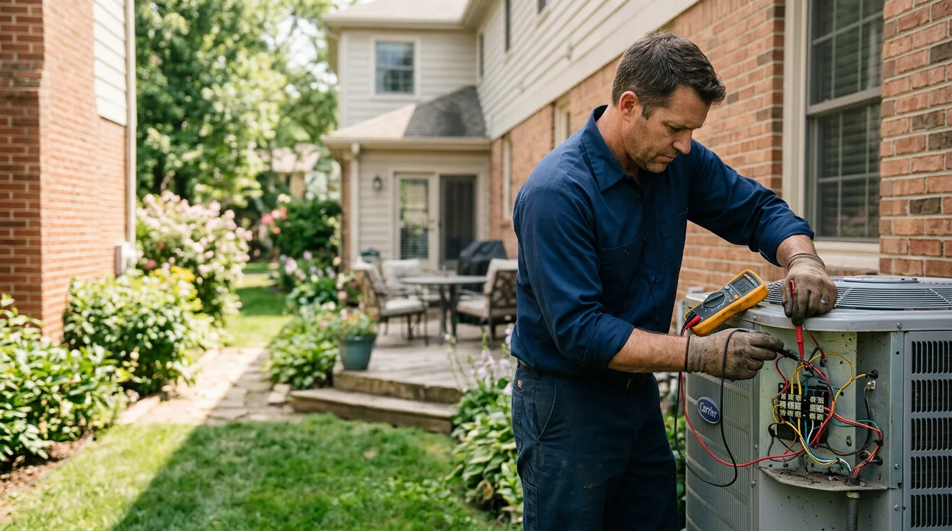 HVAC technician working near Saint John, ND